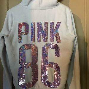 Victoria’s Secret pink  bling hood fur line hood